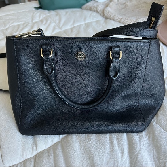 Tory Burch Robinson Mini Square Tote - Black - Picture 3 of 9